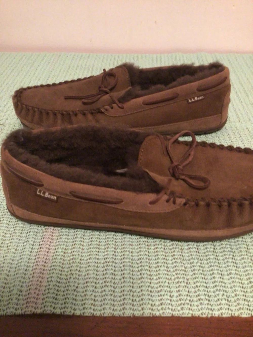 l.L.Bean Moccasin with faux fur lining cozy,warm , comfy  indoor wear  SZ 13 M m